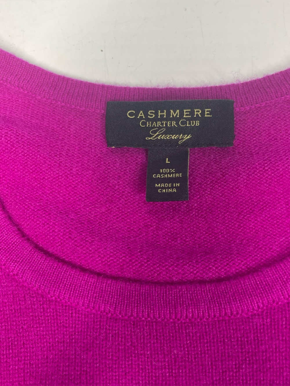 Charter Club Luxury Pure Cashmere Crewneck Sweater Size L Pink Long-sleeve L/S - Picture 4 of 6